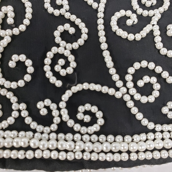 Vintage Laurence Kazar Pearl Beaded Black Top EUC - Picture 11 of 15